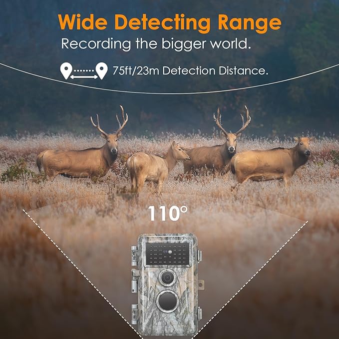 2-Pack Game & Trail Camera, 64MP 1296P H.264 MP4 Video Cam with 940nm No Glow Night Vision Motion Activated IP66 Waterproof for Outdoor Wildlife Monitoring, Yard Security, Animal Observation