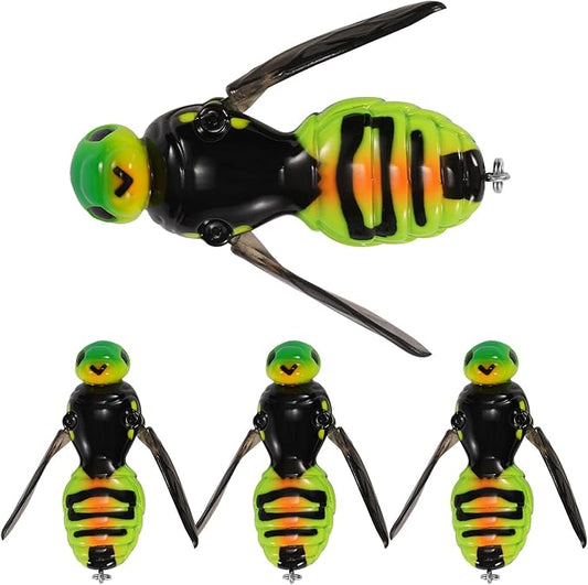 Fishing Lures, 3-Piece Topwater Lures for Bass, Walleye, and Pike, 2025 New Wasp-Style Top Water Crawler for Freshwater & Saltwater Fishing, 2.6in, 15g