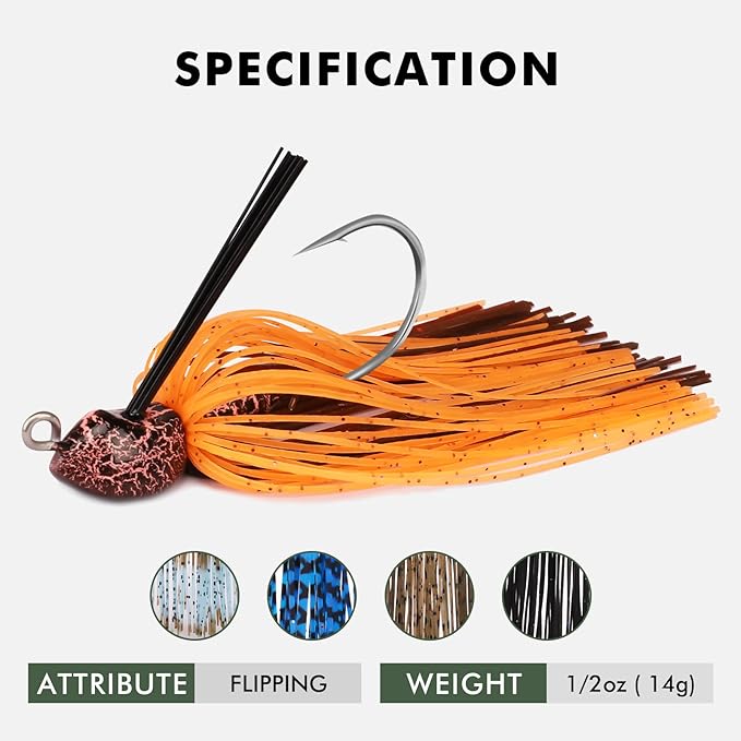 TRUSCEND Fishing Jigs with Ultra Smooth Teflon Hook, Tour Grade Titanium Weed Guard Swim Jigs, Valuable Weedless Skirted Jig, Well-Made Fishing Lures for Crappie Bass Trout, Freshwater Fishing Gear