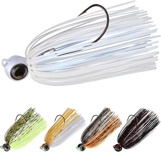 TRUSCEND Fishing Jigs with Ultra Smooth Teflon Hook, Tour Grade Titanium Weed Guard Swim Jigs, Valuable Weedless Skirted Jig, Well-Made Fishing Lures for Crappie Bass Trout, Freshwater Fishing Gear