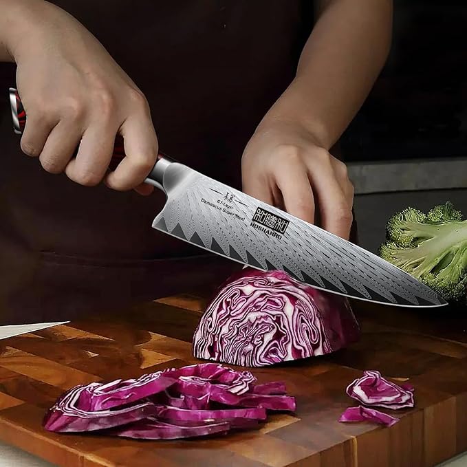 3 Pieces Damascus Kitchen Knife Set Ultra-Sharp Knives Set, Professional Chef Knife Set With G10 Ergonomic Handle,Gift Box