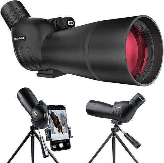 25-75 X 60 Spotting Scope with Tripod Phone Adapter Monocular Telescope Spotting Scopes for Target Shooting Hunting Bird Watching Black
