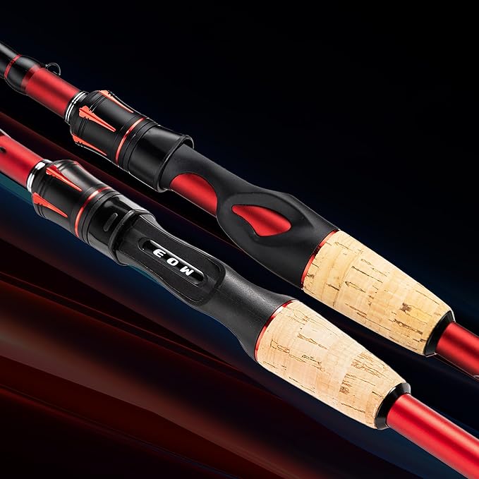 EOW XPEDITE LITE Portable Telescopic Fishing Rods & Combo, Spinning & Casting Fishing Poles, 24T Carbon Rod Blanks, Solid Carbon Tip, Split Cork Grips, Travel Rod, Combos with 5+1BB Spinning Reel