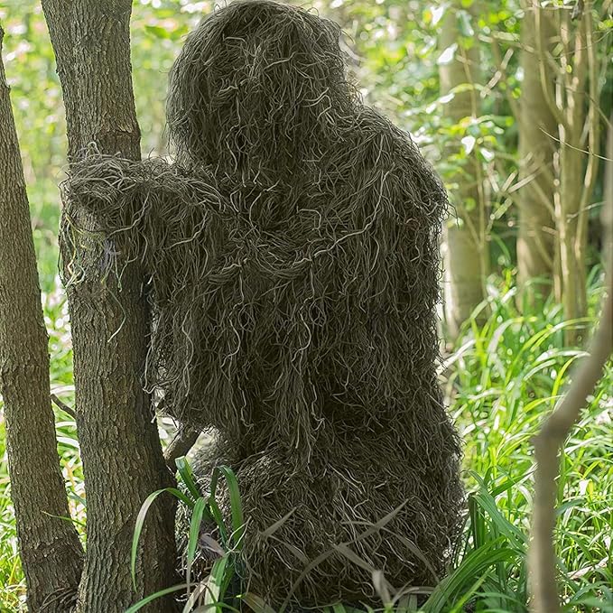 Slendor 5 in 1 Ghillie Suit, 3D Camouflage Hunting Camo Hunting Clothes, Suitable for Unisex Adults/Youth (S/M/L/XL/XXL)