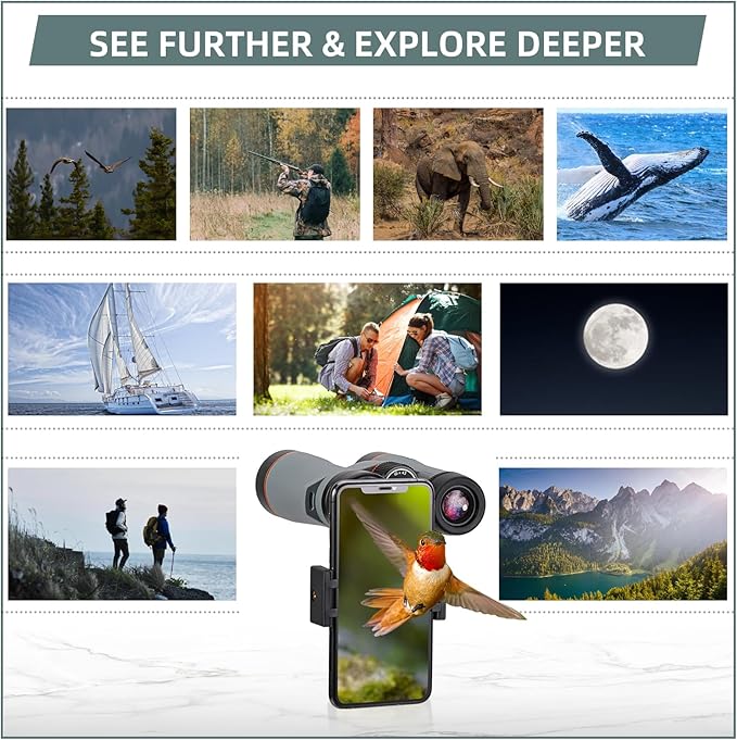 10x42 ED Binoculars for Adults High Powered with Phone Adapter, Waterproof Binoculars with ED Lenses, Super Bright Clear for Bird Watching, Hiking, Cruise Ship, Wildlife Viewing and Outdoor Activities