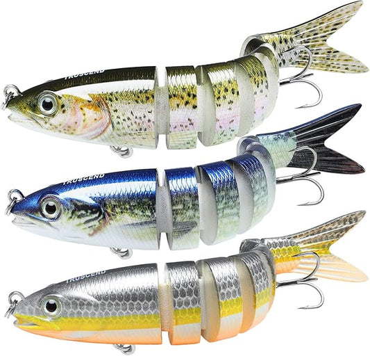 TRUSCEND Swimmax for Freshwater and Saltwater, Lifelike Fishing Lures for Bass Trout Crappie Walleye Pike Bluegill Salmon, Swimbait for Bass, Amazing Fishing Gear Gifts for Family
