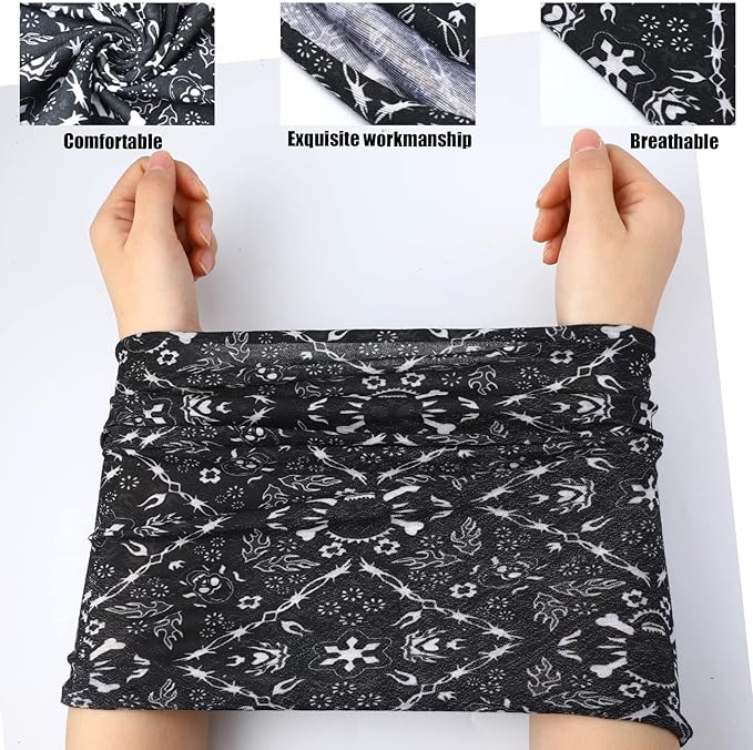 8 Pcs Summer Camo Neck Gaiter Scarf Bandanas for Men Sun Hoods Balaclava Cooling Breathable Face Mask Outdoor Sports