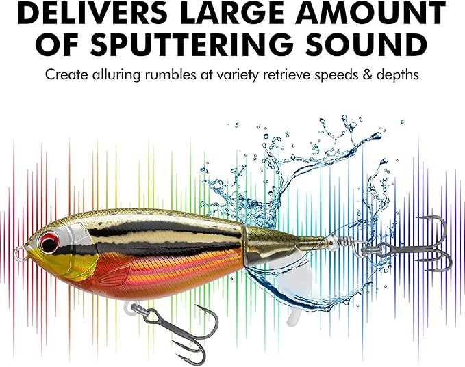 TRUSCEND PoPobait with BKK Hooks, Top Water Plopper Fishing Lures for Bass Walleye Pike Catfish Musky Perch, Floating Lure for Freshwater or Saltwater, Amazing Teasers Fishing Gifts for Family Fishing
