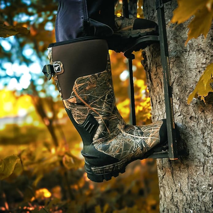 8 Fans Rubber Hunting Boots with 1000G Thinsulate Insulation,Next Camo Waterproof Rubber Mud Muck Boots with 5mm Neoprene for Men