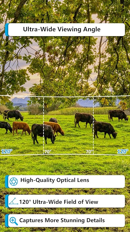 Trail Camera P90 Pro, WiFi Bluetooth, Super-Low-Light Sensitivity, 120° View Angle, 48MP 1296p, Night Vision, Motion Activated, Waterproof, Live Stream to Cell Phone for Hunting Game Cameras