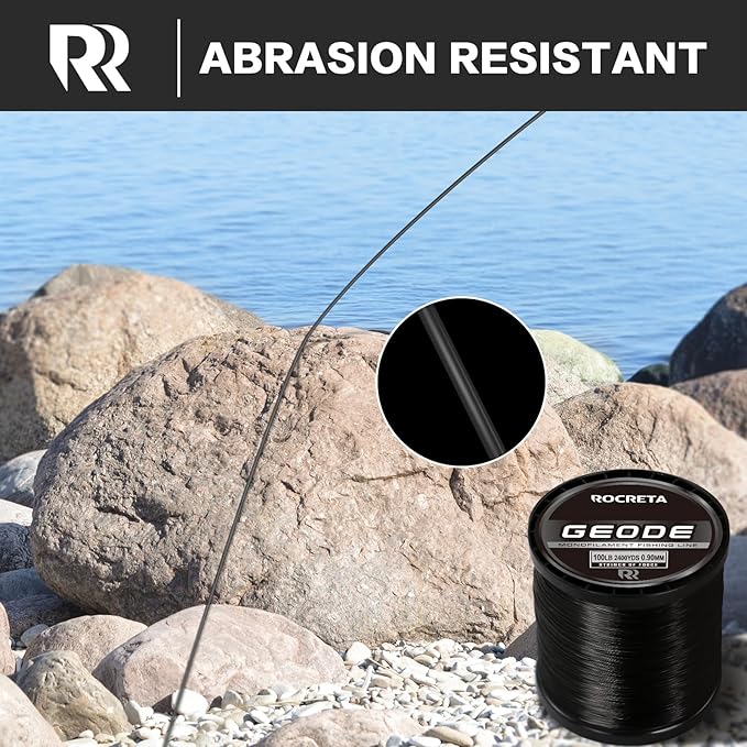 Geode Monofilament Fishing Line - Premium Resistant Nylon Mono Fishing Line 3-100lb - Superior Freshwater & Saltwater Mono Leader Materials 500/1200/2400yds