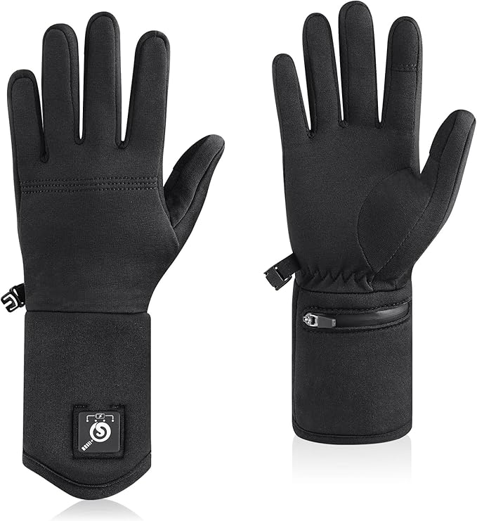 SAVIOR HEAT Heated Glove Liners for Men Women, Rechargeable Battery Electric Heated Gloves, Winter Warm Glove Liners, Thin Gloves Riding Ski Snowboarding Hiking Cycling Hand Warmers