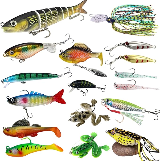 600 Pcs/Tackle Box Fishing Kit-Fishing Hooks,Sinkers, Swivels Snaps,Top Water Lure,Spoons,Soft Lures,Jig Heads, Frogs, Minnow, Accessories Equipment- Saltwater Freshwater Bass Bait Gear