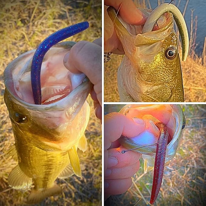 Senko Worms Kit – 4"/5" Soft Plastic Fishing Lures with Salt Impregnation for Bass Fishing