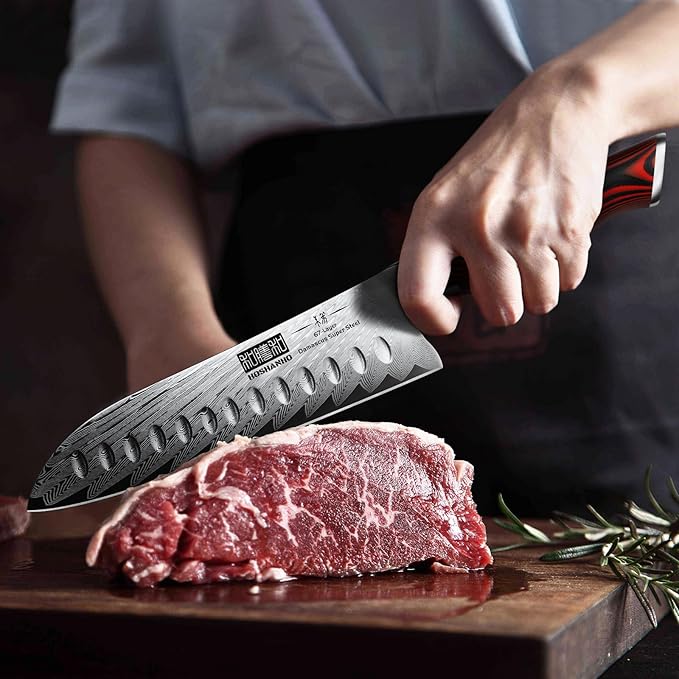3 Pieces Damascus Kitchen Knife Set Ultra-Sharp Knives Set, Professional Chef Knife Set With G10 Ergonomic Handle,Gift Box