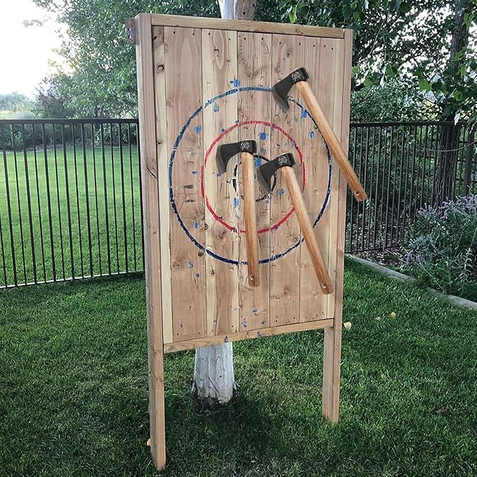 Throwing Axe, 18.9" Throwing Axes and Tomahawks with 1065 High Carbon Steel & Hickory Wooden Handle, Perfect for Axe Throwingg Game, Competition and Recreation, Gift for Men