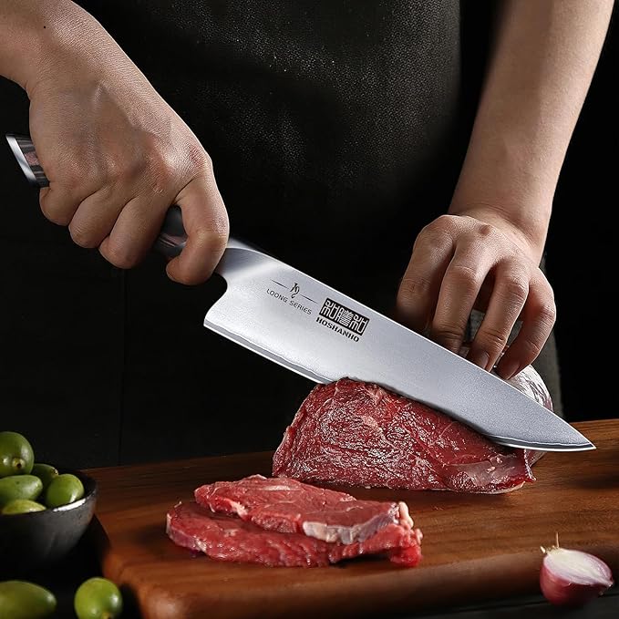7 Pieces Kitchen Knife Set, Japanese High Carbon Stainless Steel Magnetic Knife Block Set, Ultra Sharp Chef Knives Sets with Ergonomic Pakkawood Handle