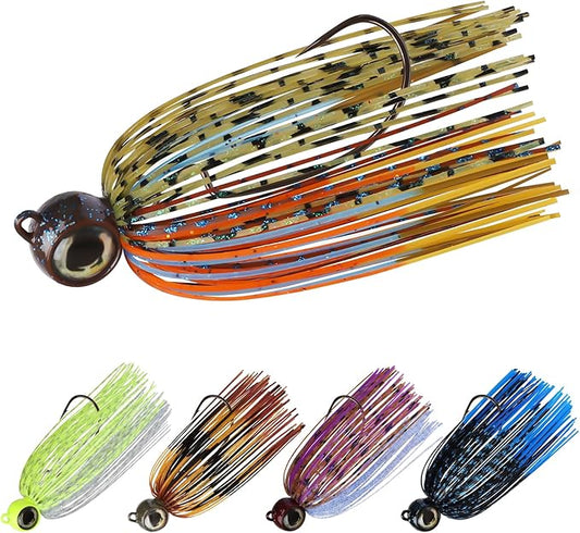 TRUSCEND Fishing Jigs with Ultra Smooth Teflon Hook, Tour Grade Titanium Weed Guard Swim Jigs, Valuable Weedless Skirted Jig, Well-Made Fishing Lures for Crappie Bass Trout, Freshwater Fishing Gear