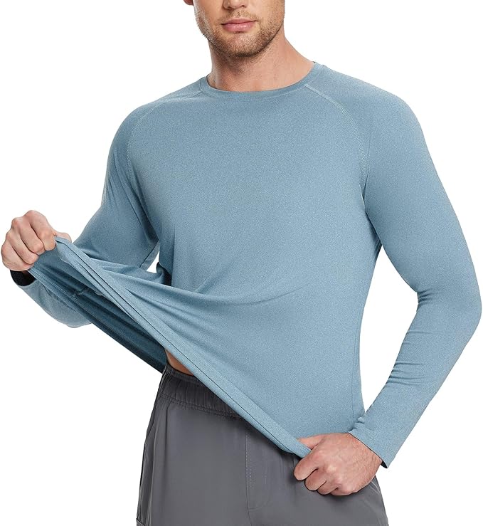 baleaf Men's Sun Protection Shirts UV SPF UPF 50+ Long Sleeve Rash Guard Fishing Running Quick Dry Lightweight