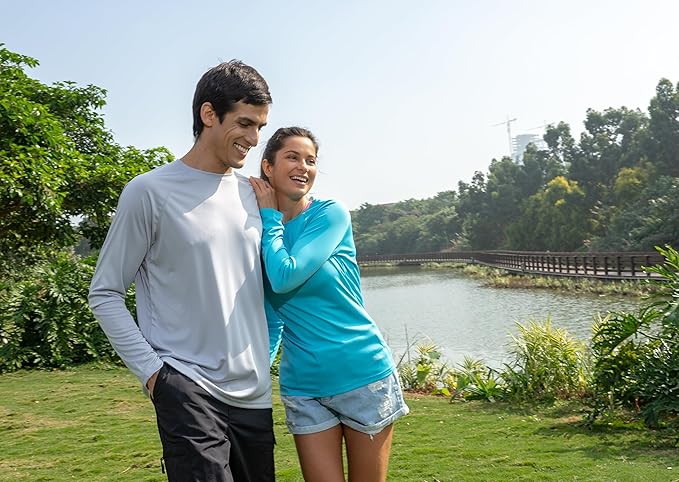 baleaf Men's Sun Protection Shirts UV SPF UPF 50+ Long Sleeve Rash Guard Fishing Running Quick Dry Lightweight