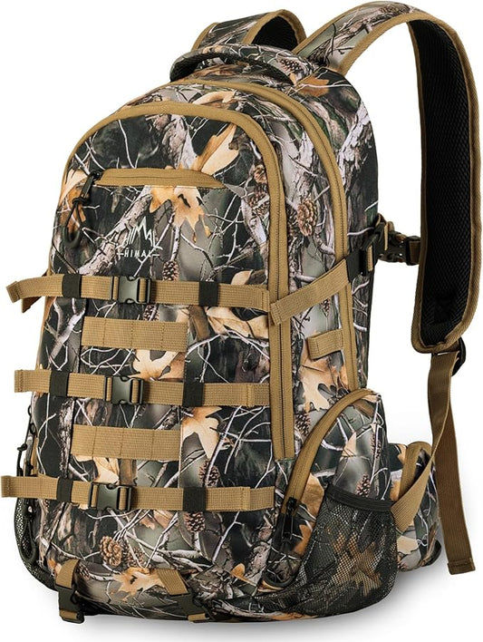 600D Waterproof Hunting Backpack for Men, 35L Camo Hunting Pack with Bow Holder