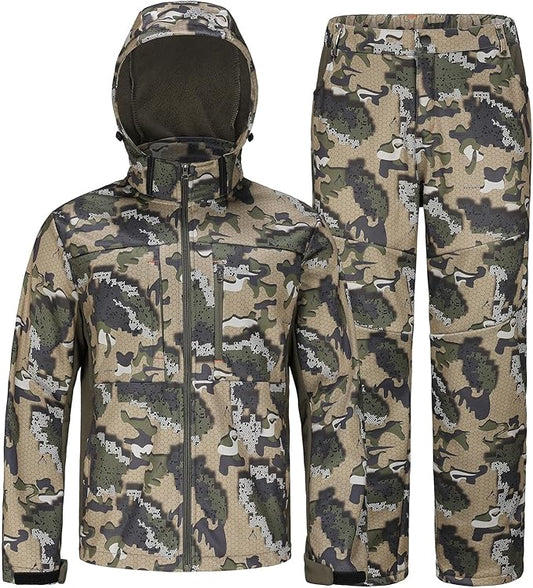 UIIHUNT Hunting Clothes for Men with Fleece Lining: Safety Strap Compatible Water Resistant Silent Hunting Jacket and Pants
