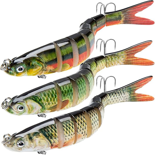 Bass Fishing Lure for Freshwater and Saltwater Lifelike Fishing Lures Multi Jointed Swimbait for Bass Trout Crappie Walleye Pike Fishing Gifts for Men