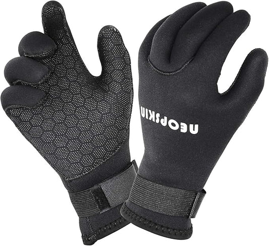 XUKER Water Gloves, 3mm & 5mm Neoprene Five Finger Warm Wetsuit Winter Gloves for Scuba Diving Snorkeling Surfing