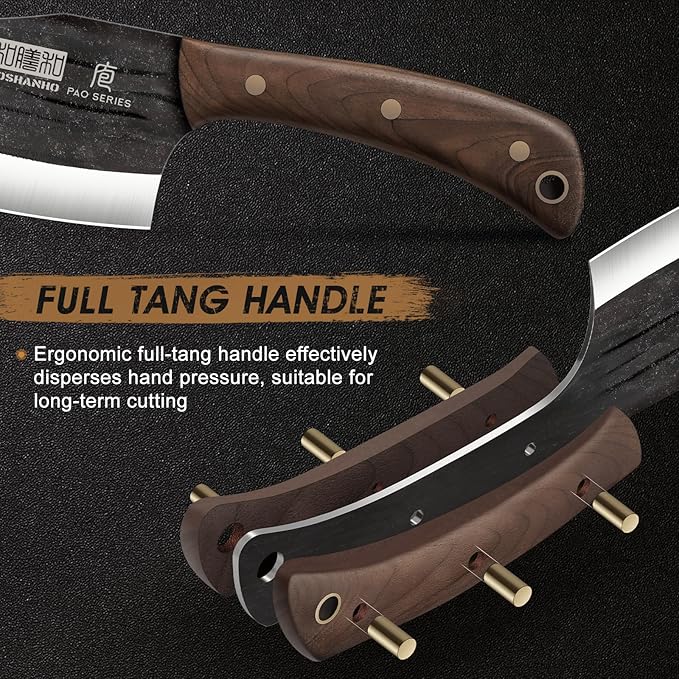 6 Inch Viking Knife, High Carbon Steel Japanese Kitchen Chef Knife, Hand Forged Butcher Knife for Meat Cutting, Multipurpose Cooking Knives for Home & Camping & BBQ