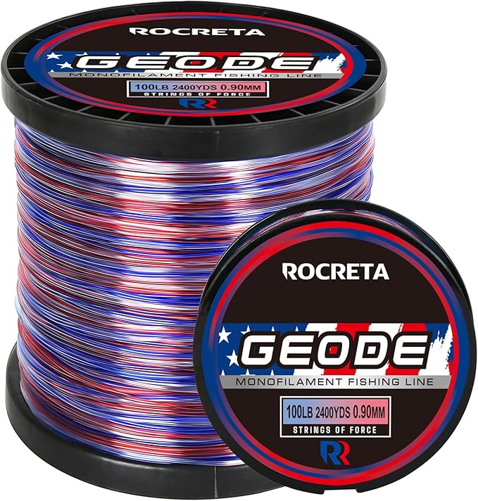 Geode Monofilament Fishing Line - Premium Resistant Nylon Mono Fishing Line 3-100lb - Superior Freshwater & Saltwater Mono Leader Materials 500/1200/2400yds