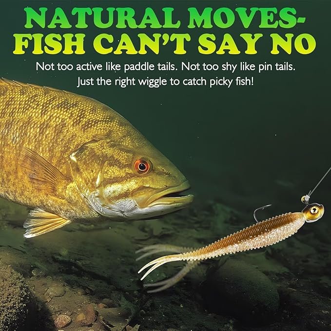 LUCKYFISHING Soft Plastic Baits 20PCS/30PCS/40PCS Forked Tail Fishing Soft Bait for Bass Walleye Trout Crappie Lures 3in/3.5in/4in