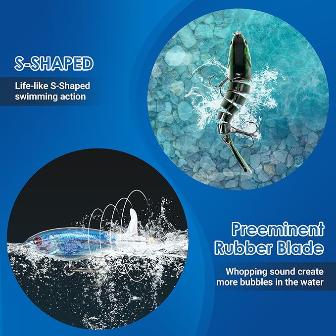 Fishing Lures Tackle Box Kit,Saltwater Freshwater Fishing Gear and Equipment,Including Bionic Swimbait,Top Water baits,Soft Plastic Baits, Accessories etc for Bass,Trout, Salmon.