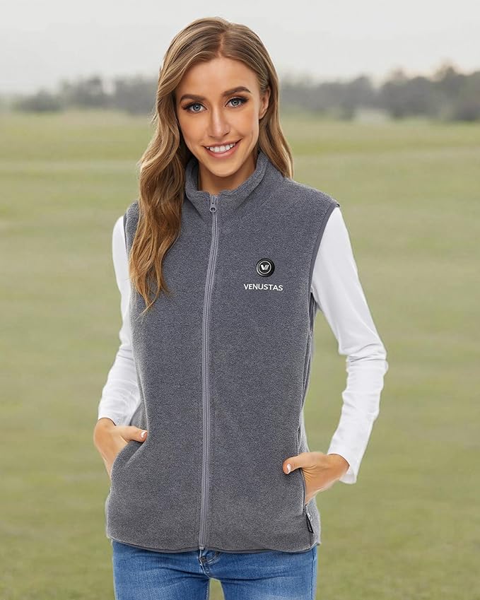 Venustas Women's Fleece Heated Vest with Battery, Lightweight Electric Heated Coat