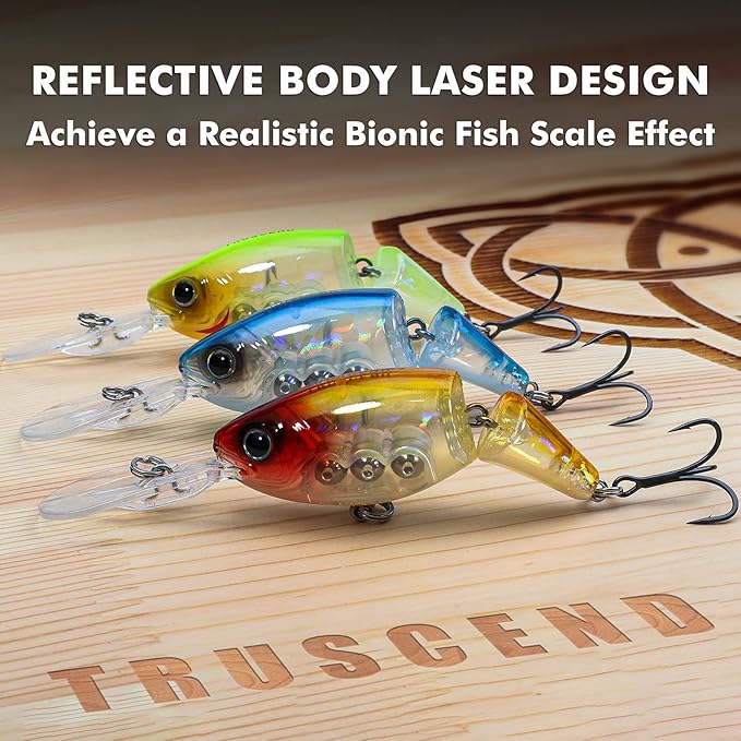 TRUSCEND Easy Catch Swimmax, Magic Noisy Turbulent Wiggling and Vibrating Actions for More Bites, Segmented Swimbait Jointed by Dyneema Strongest Fiber, Lifelike Fishing Lures for Relax Family Fishing