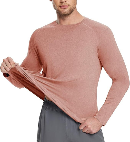 baleaf Men's Sun Protection Shirts UV SPF UPF 50+ Long Sleeve Rash Guard Fishing Running Quick Dry Lightweight