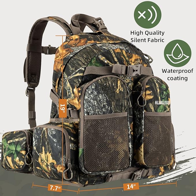 Waterproof Camo Hunting Backpack for Men - 35L Day Pack, Hunting Gear and Gifts - BlessedLeaf