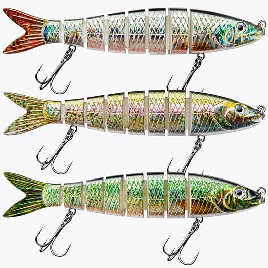 Bass Fishing Lure for Freshwater and Saltwater Lifelike Fishing Lures Multi Jointed Swimbait for Bass Trout Crappie Walleye Pike Fishing Gifts for Men