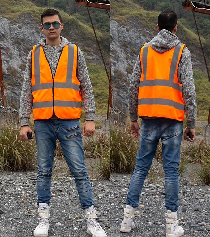 zojo High Visibility Reflective Vests,Adjustable Size,Lightweight Mesh Fabric, Wholesale Safety Vest for Outdoor Works