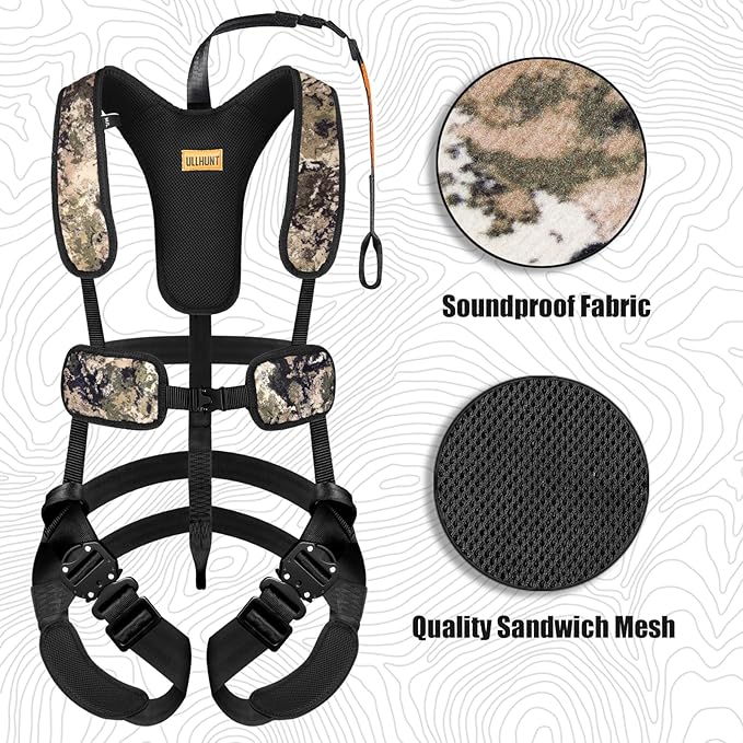 Tree Stand Safety Harness: Adjustable Tree Stand Harness for Hunting, Padded Treestand Safety Hunting Harnesses