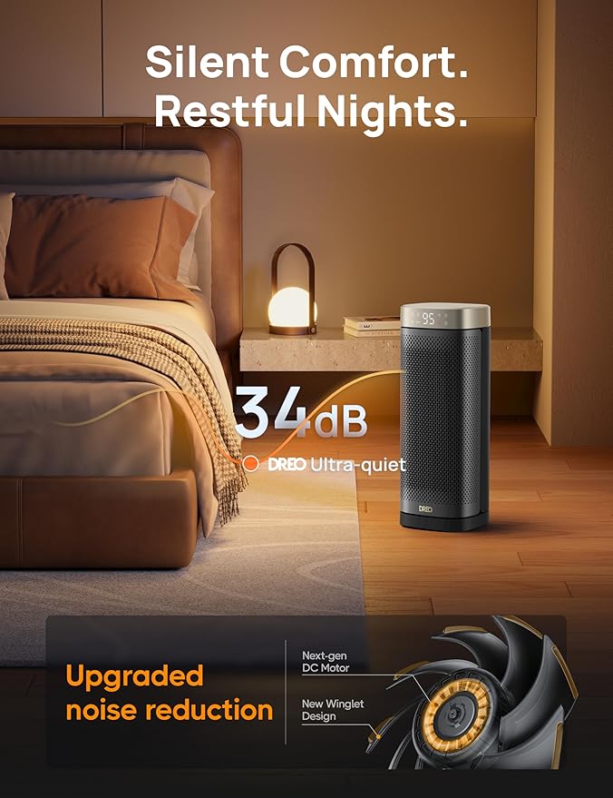 Dreo Space Heaters for Indoor Use, 1500W Fast Heating Portable Heaters with Remote, Large PTC Ceramic Electric for Bedroom, 12H Timer, 70° Oscillation, Overheat Protection, Safety Heat for Home Office