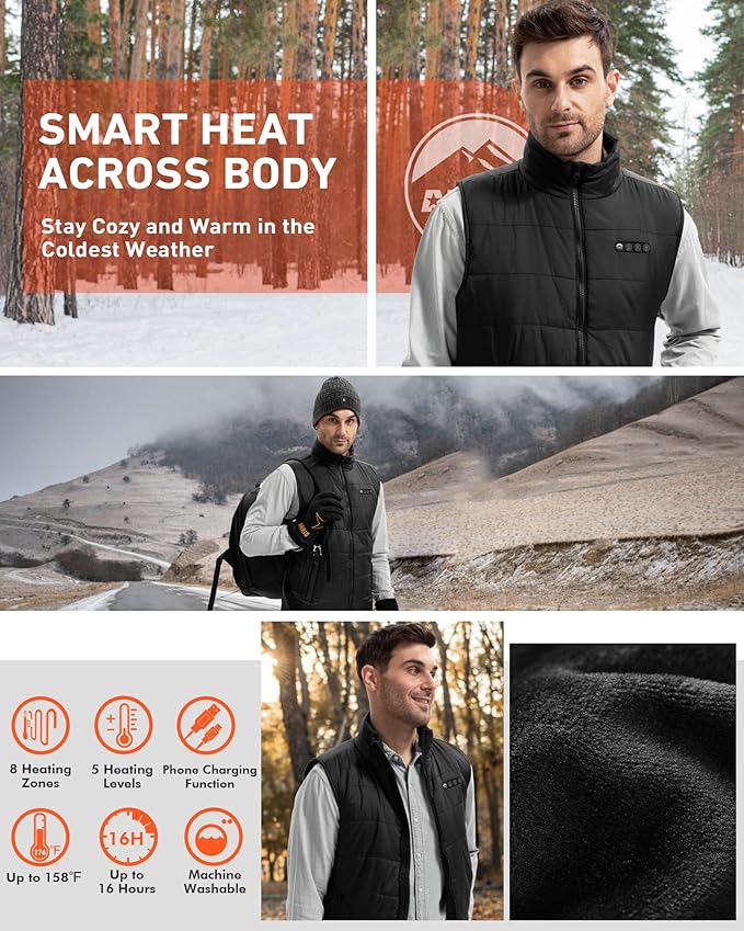 ARRIS Graphene-Enhanced Heated Vest with Patented Size Adjustable Design For Men and Women
