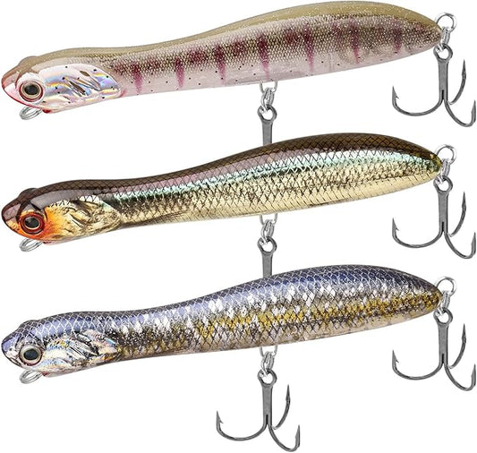TRUSCEND PoPobait with BKK Hooks, Top Water Plopper Fishing Lures for Bass Walleye Pike Catfish Musky Perch, Floating Lure for Freshwater or Saltwater, Amazing Teasers Fishing Gifts for Family Fishing