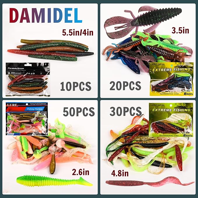 600 Pcs/Tackle Box Fishing Kit-Fishing Hooks,Sinkers, Swivels Snaps,Top Water Lure,Spoons,Soft Lures,Jig Heads, Frogs, Minnow, Accessories Equipment- Saltwater Freshwater Bass Bait Gear