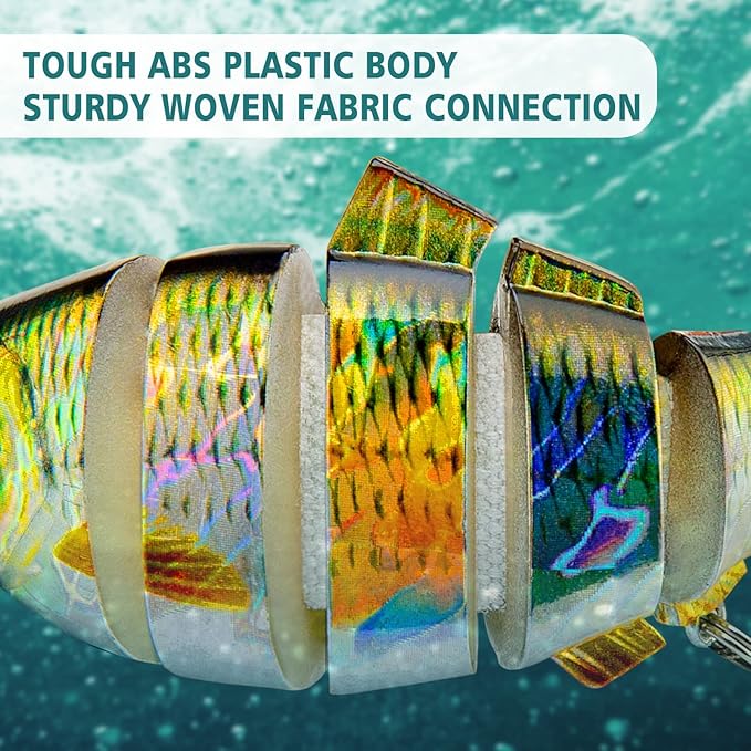 Bass Fishing Lure for Freshwater and Saltwater Lifelike Fishing Lures Multi Jointed Swimbait for Bass Trout Crappie Walleye Pike Fishing Gifts for Men