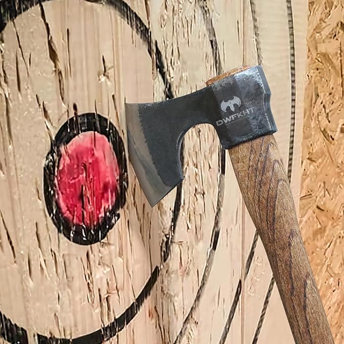16.5" Throwing Axe, Throwing Hatchet with 1065 High Carbon Steel & Beech Wood Handle, Perfect for Axe Throwing Games, Competition and Recreation, Ideal Gift for Men (Black)
