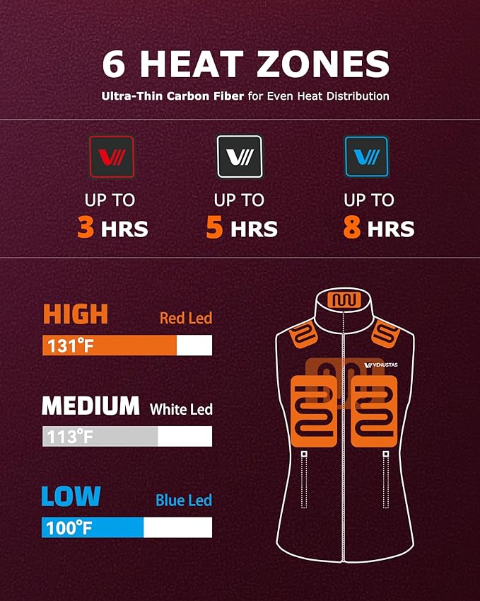 Venustas Women's Fleece Heated Vest with Battery, Lightweight Electric Heated Coat