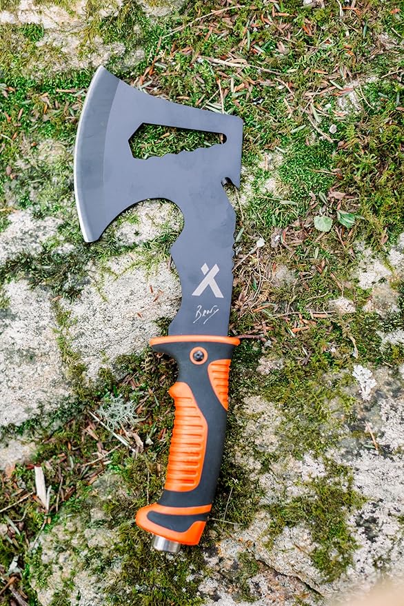 Ultimate Hatchet, Axe for Camping, Survival, and Backpacking, Includes Sheath, Bottle Opener, Hammer, and Hex Wrench, 3cr13 Stainless Steel - Black Oxide