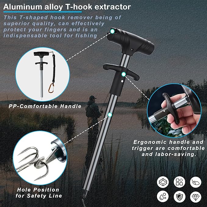 selake 7 PCS Fishing Tool Kit,Fishing Pliers,Fish Lip Grip Tool with Weight Scale,Super line Scissors,Fish Hook Remover,Complete Fishing Equipment or Fishing Gear - Best Gift for Men