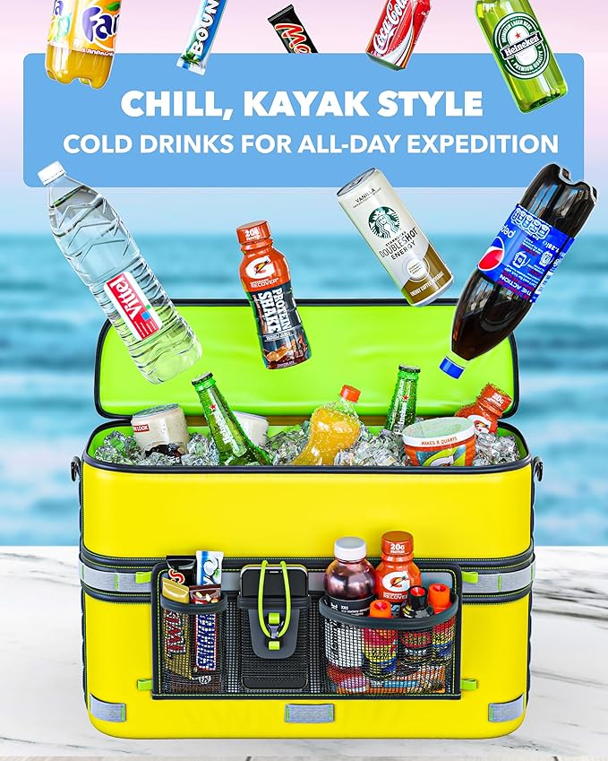 Skywin Kayak Cooler Behind Seat, Waterproof Cooler for Kayaking, Compatible with Lawn Chair Style Seats, Stores Drinks and Keeps Them Cool All Day
