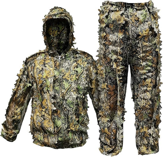 Upgrade Ghillie Suit Outdoor 3D Lifelike Super Lightweight Hooded Camouflage Clothing Jungle Woodland Hunting Shooting